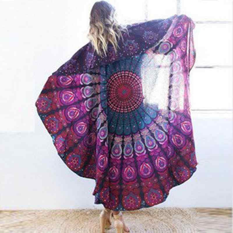 ビーチタオル レディース 女性用 ビーチブランケット ショール ストール 羽織り 欧米風 ポリエステル ..