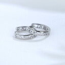 耳飾り レディース フープピアス イヤーカフ シルバー925 純銀製 ローマ数字 丸型 レトロ 韓国風 万能 普段使い オフィス カジュアル 上品 アクセサリー 電気メッキ ホワイトゴールドカラー