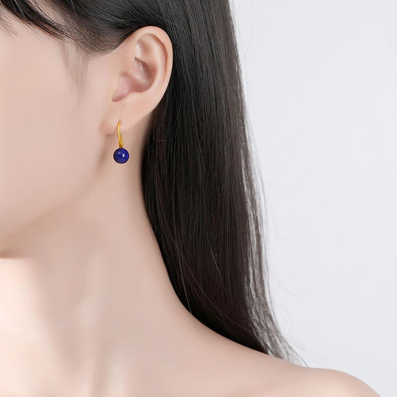 ピアス レディース 925シルバー ラピスラズリ レトロゴールド アンティーク調 スプーンモチーフ フック..