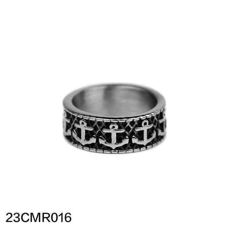 指輪 メンズ 欧米スタイル ファッション レトロ ヴィンテージ アンティーク加工 幅広 アンカー 錨 個性的 マリン 海軍風 デザイン 合金 電気メッキ加工 古銀色 ジオメトリック カジュアル 小物 男性用 リング