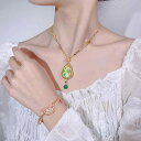 ジュエリー レディース ネックレス ペンダント ブレスレット 腕飾り セット 蝶モチーフ バタフライ ティアドロップ しずく エナメル 七宝焼き レトロ ヴィンテージ オリエンタルスタイル 銅製 秋冬