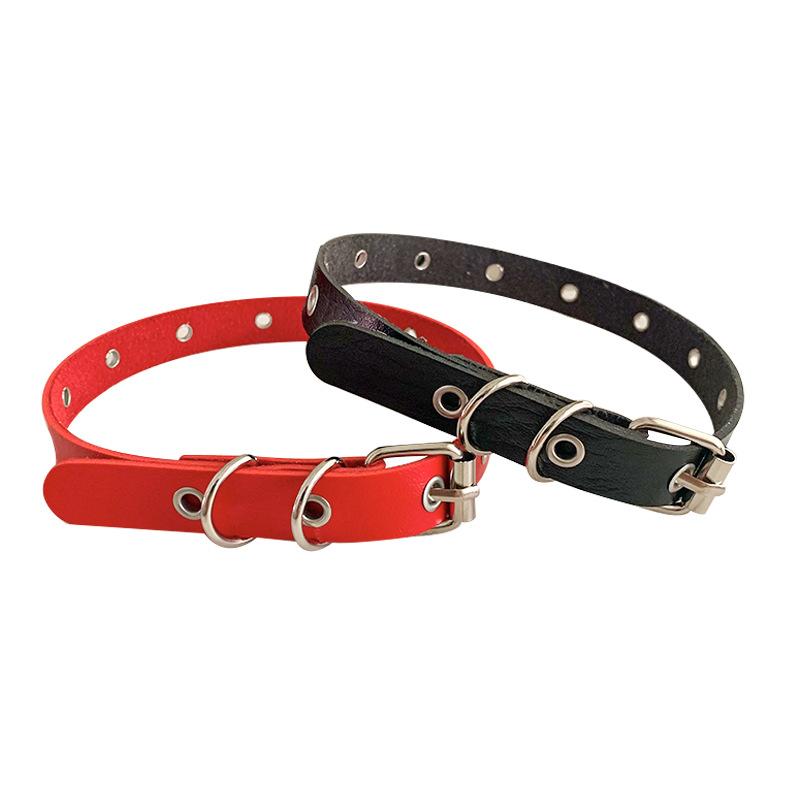 チョーカー レディース パンク ロック ストリート 個性的 レザー 革 ハトメスタッズ ネックレス ブレスレット 2WAY アクセサリー 欧米風 ファッション小物