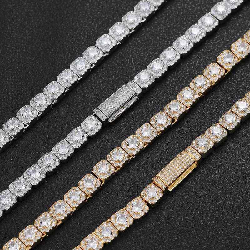 ネックレス ブレスレット メンズ ユニセックス 18金 ゴールド 銅製 ジルコニア 埋め込み 7mm フリップ..