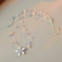 ネックレス レディース 女性用 二重 花モチーフ パール パール 満天星デザイン エレガント 高級感 フェミニン 上品 鎖骨丈 チョーカー 銅製 電気メッキ加工