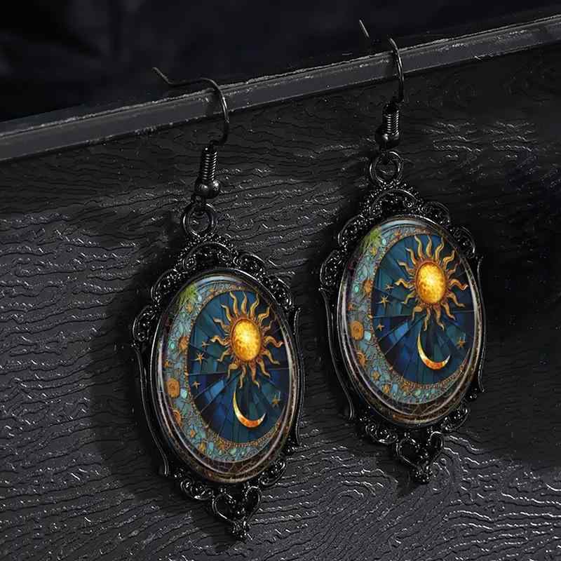 ネックレス ユニセックス ゴシックアンティーク風 太陽 月 星 モチーフ ペンダント 合金製 電気メッキ..