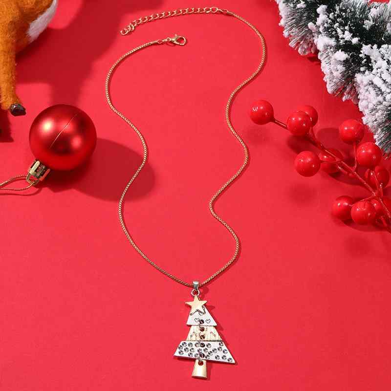 ピアス イヤリング ネックレス レディース 女性用 クリスマスツリー ロング 幾何学 揺れる 合金 電気メ..