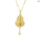 ネックレス レディース 新中国風 瑞雲 フリンジ 瓢箪 ペンダント シルバー925 古法透かし細工 縁起物 開運 鎖骨チェーン ゴールドカラー プラチナカラー 軽量 通勤 普段使い 高級感