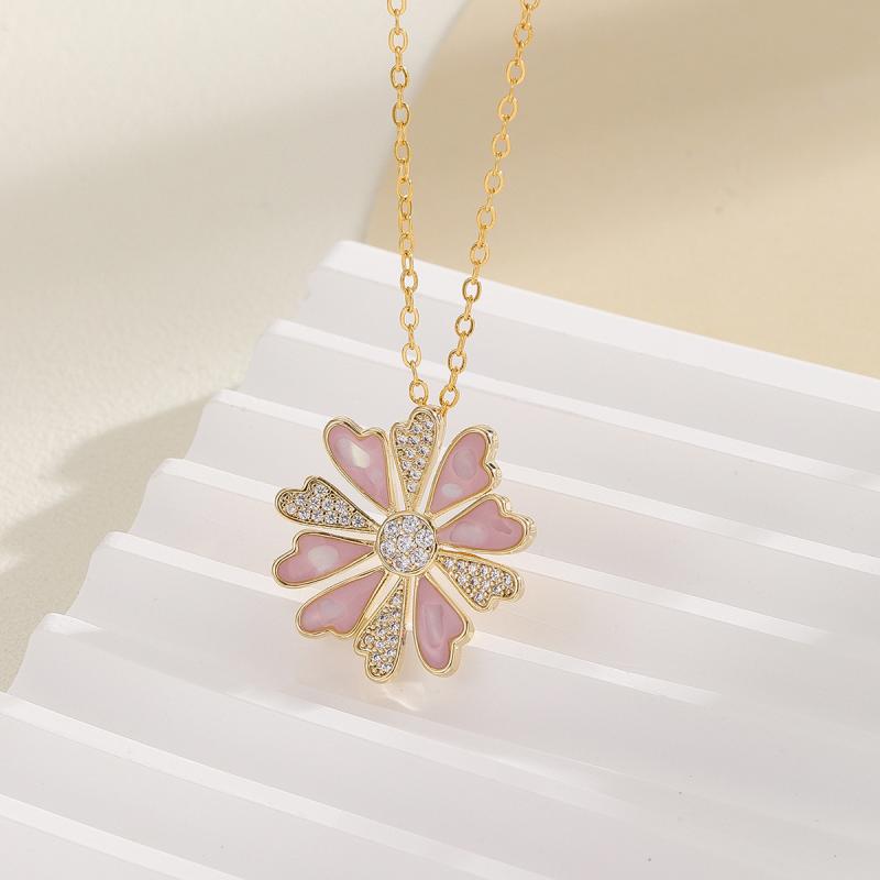 ネックレス 男女兼用 ハートモチーフ ジルコニア マイクロパヴェ 個性的 上品 シンプル かわいい 真鍮..