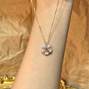 ネックレス レディース S925純銀 ハート 四つ葉のクローバー 2WAY リバーシブル マイクロパヴェ エナメル アズキチェーン 磁気開閉式 鎖骨丈 上品 シンプル