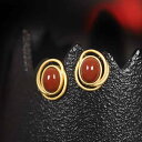 ピアス レディース 女性用 S925純銀 南紅瑪瑙 和田碧玉 ゴールドカラー 幾何学 ジオメトリック アシンメトリー 波型 ユニーク 個性的 シンプル 上品 エレガント 普段使い オフィス カジュアル 耳飾り