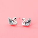 ピアス レディース S925スターリングシルバー製 ブルー スワン 白鳥モチーフ ジルコニア 金属アレルギー対応 敏感肌 就寝時つけっぱなし 小ぶり ミニマム 普段使い オフィス デイリー カジュアル かわいい 上品 シンプル