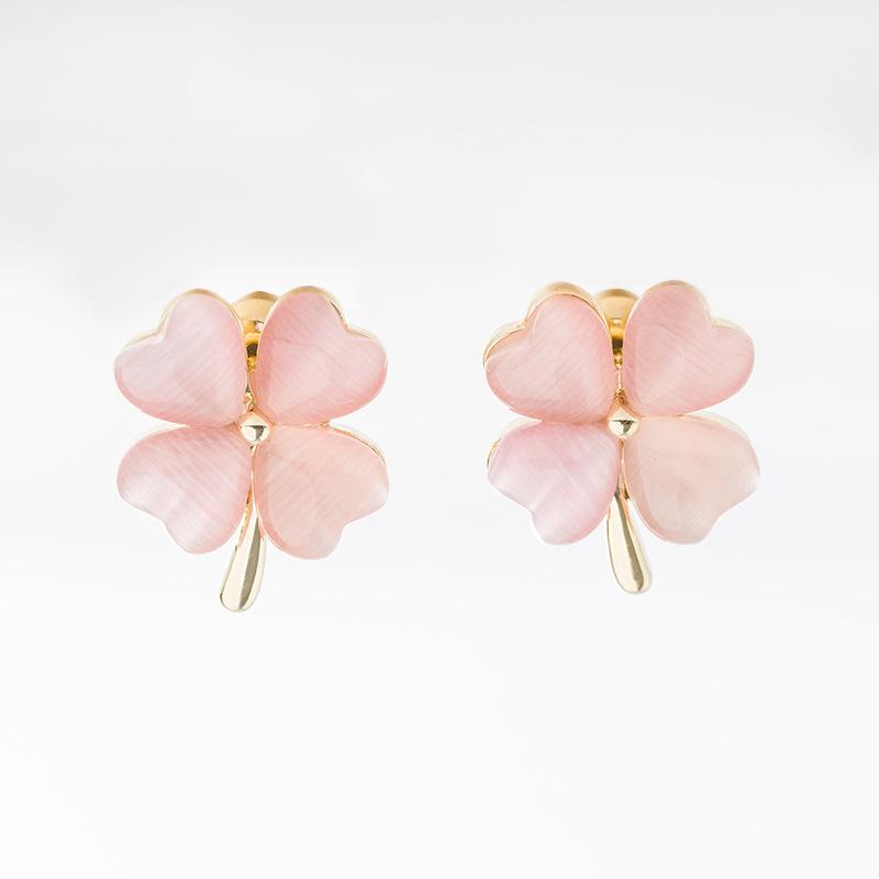 ピアス レディース S925シルバーポスト キャッツアイストーン 四つ葉 クローバー 花モチーフ フェアリー S清新 エレガント かわいい 幸運モチーフ