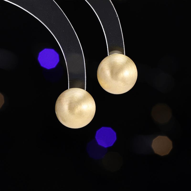 ピアス レディース S925シルバーポスト フレンチスタイル 丸玉 ボール 光沢 マット ヘアライン加工 レ..