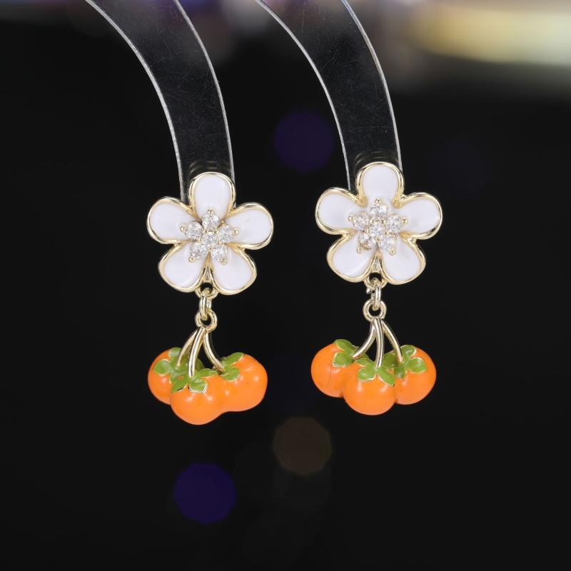 ピアス レディース 柿モチーフ 縁起物 花 フラワー 個性派 ユニーク 上品 エレガント ライトラグジュア..