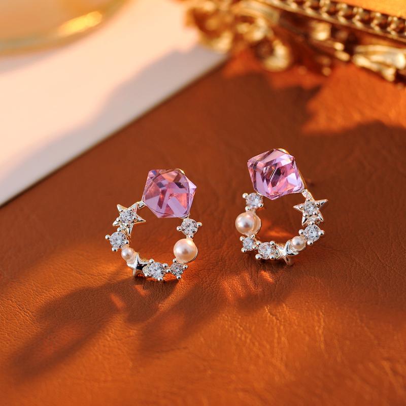 ピアス 大粒キュービックジルコニア 揺れる スタッド フープ キラキラ 上品 エレガント 高級感 ひし形 ..