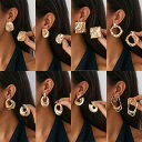 ピアス レディース 欧米風 個性的 デザイン メタル 合金 ねじれ 幾何学 アシンメトリー ドロップ 揺れる スタッド オーバル 四角形 ゴールド シルバー オフィス 通勤 デイリー