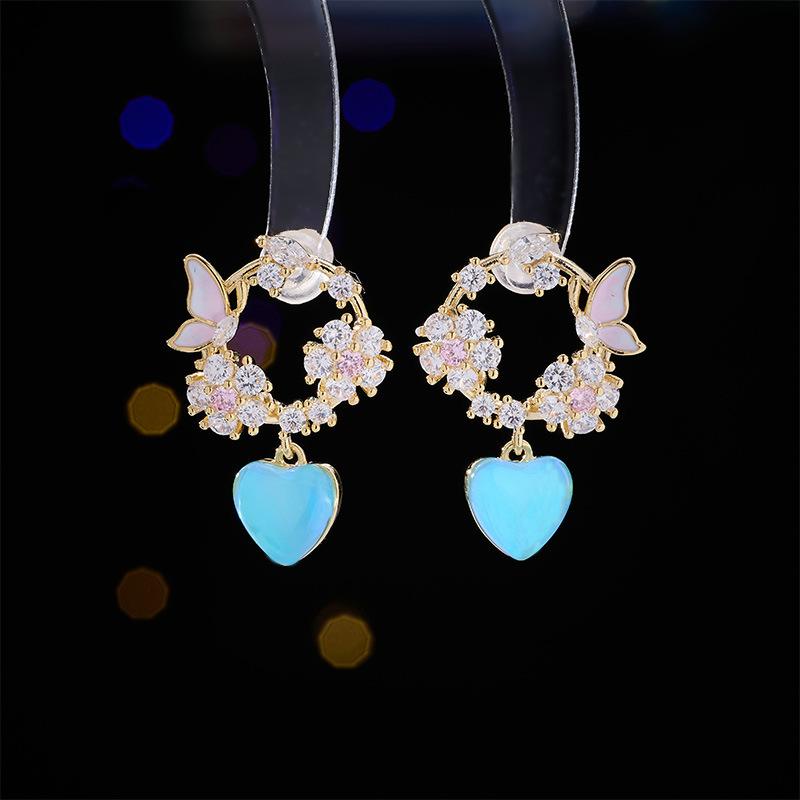Freshwater Pearl - ピアス レディース 女性用 ジルコニア 花 フラワー 蝶 バタフライ リング フープ 小ぶり 華奢 シンプル 韓国風 925シルバーポスト 上品 エレガント デイリー 普段使い カジュアル 通勤 オフィス フォーマル ゴールド 春夏