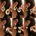 ピアス レディース 欧米風 インスタ映え 上品 エレガント メタル 光沢 合金製 アシンメトリー 幾何学 透かし彫り 個性的 ゴールド シルバー 電気メッキ加工 オフィス 通勤 普段使い 春夏