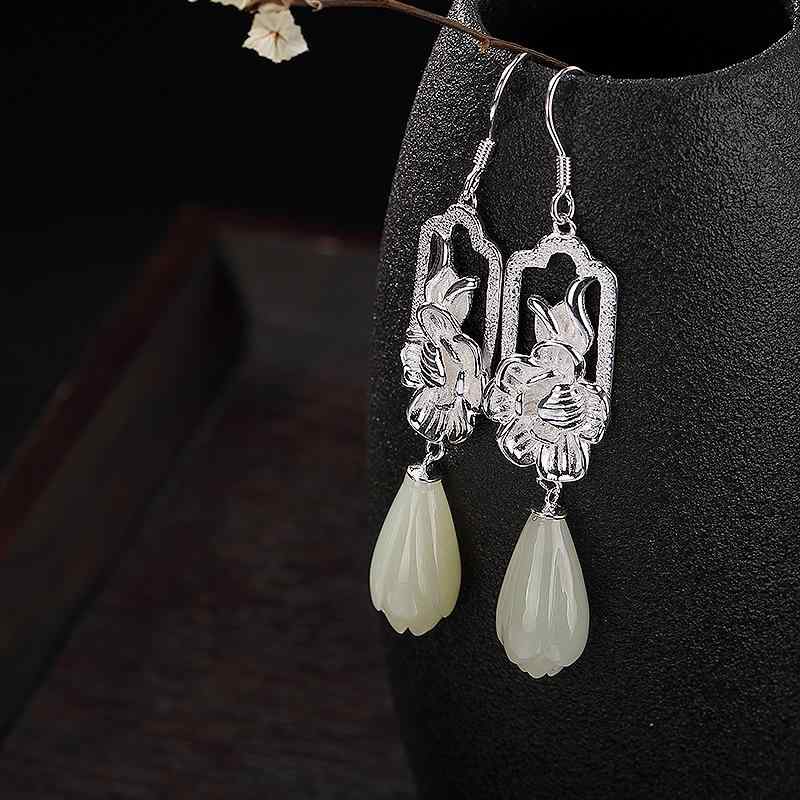 ピアス レディース 女性用 925純銀 シルバー 和田玉 蓮の花 モクレンの花 上品 エレガント レトロ アン..