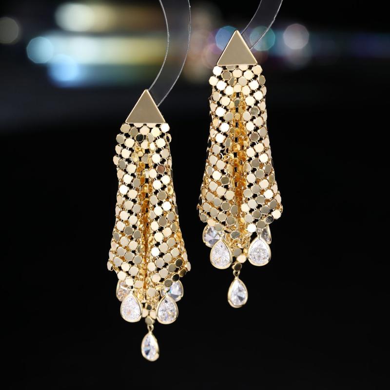 ピアス レディース 欧米風 高級感 銅製 ゴールド シルバー 三角形 四角形 幾何学デザイン スパンコール..