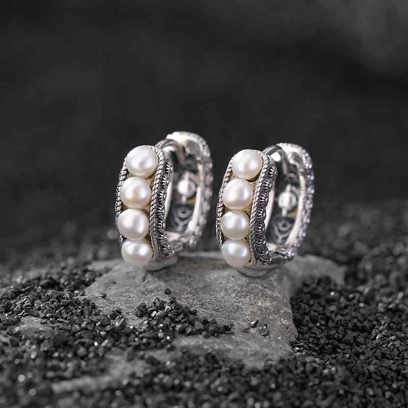 ピアス レディース 925純銀 スターリングシルバー 淡水パール パール レトロ アンティーク調 デイジー ヒナギク 如意モチーフ 透かし細工 揺れる ドロップ 上品 エレガント 高級感 春夏