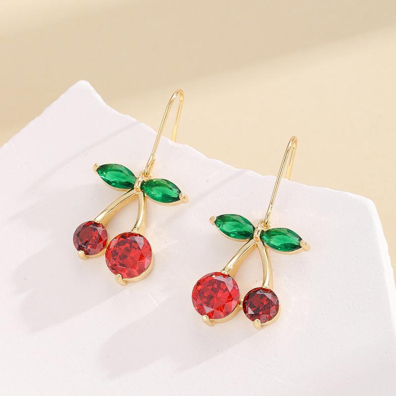 ピアス イヤリング レディース カラフル ロング さくらんぼ フルーツモチーフ かわいい スイート おし..