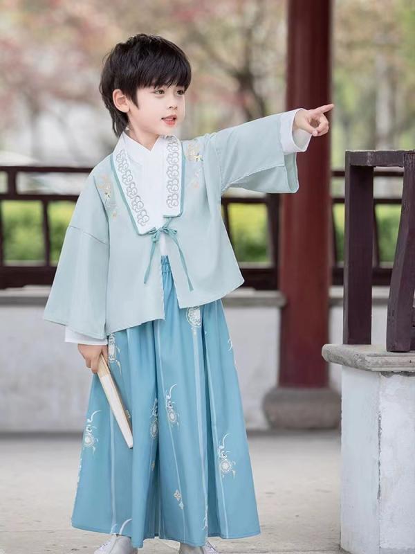 漢服 キッズ 男の子 女の子 中国風 伝統衣装 学童服 発表会 ステージ衣装 学芸会 写真撮影 ポリエステル 無地 ソフト セットアップ 春夏