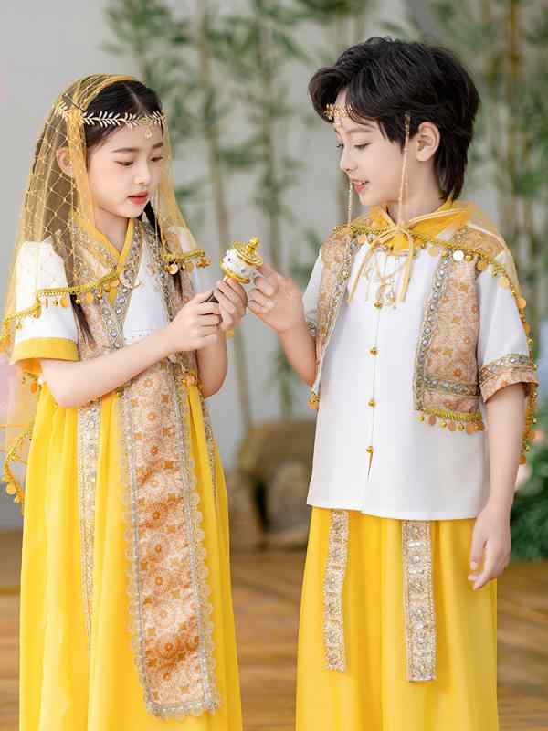 民族衣装 女の子 キッズ 少数民族風 セットアップ 西域風 シルクロード風 発表会 舞台 学園祭 文化祭 ..