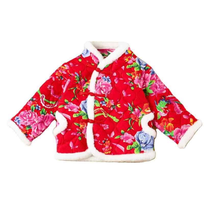 キッズ 男の子 女の子 ベビー服 子供服 唐装 中華服 民族衣装 東北大花柄 花柄 中綿ジャケット コート 厚手 あったか 防寒 冬物 お正月 初節句 記念撮影...