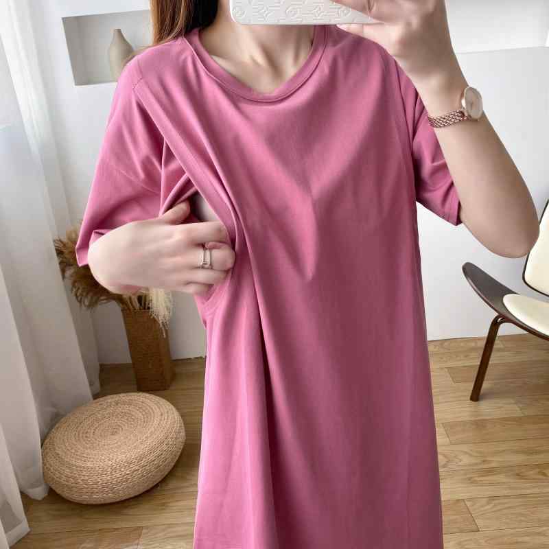 ワンピース レディース 産後 マタニティ 授乳服 産褥服 春夏 半袖 薄手 軽量 綿100% コットン素材 パジ..