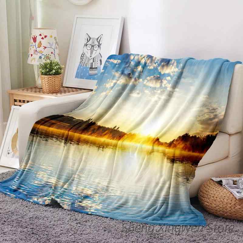 ブランケット フランネル 薄手 森柄 ボタニカル 植物 リーフ柄 渓流 レトロ アンティーク風 淡い色 パステルカラー ソファカバー マルチカバー ひざ掛け インテリア リビング 寝具 ポリエステル ボヘミアン風 柔らか 肌触り