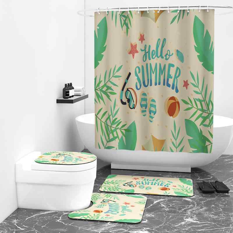 シャワーカーテン 植物柄 ボタニカル デザイン バスカーテン 3Dデジタルプリント ポリエステル 撥水 防水 防カビ 軽量 速乾 バスルーム 間仕切り 穴あけ不要 目隠し 洗面所 脱衣所