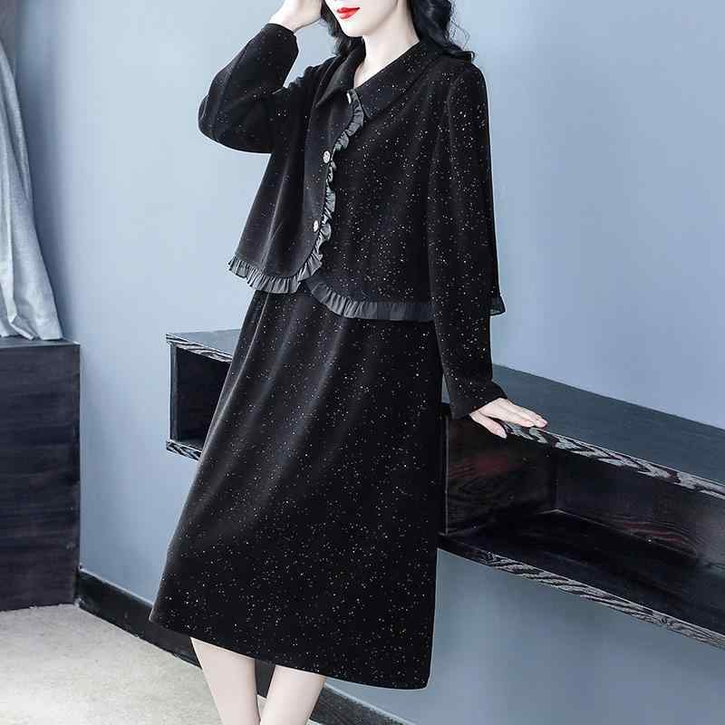 ワンピース レディース 秋冬 コーデュロイ ジャケット ショール キャミソールワンピース セットアップ ツーピース ライトラグジュアリー 上品 エレガント 高級感 お呼ばれ 食事会 通勤 フォーマル