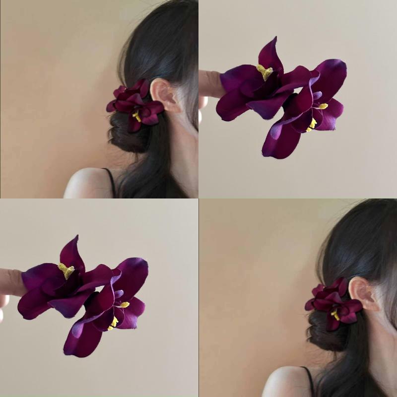ヘアクリップ レディース 花 フラワー 蘭 モチーフ 海 ビーチ リゾート風 前髪 サイド留め ヘアピン ヘアクリップめ 髪飾り ヘアアクセサリー かわいい