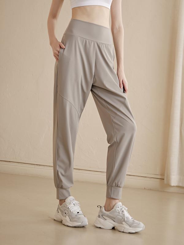 ヨガパンツ レディース ゆったり ジョガーパンツ ハイウエスト 吸汗速乾 伸縮性 ランニング フィットネス ジム スポーツウェア ルームウェア 部屋着 細見え ロングパンツ グレー ブラック