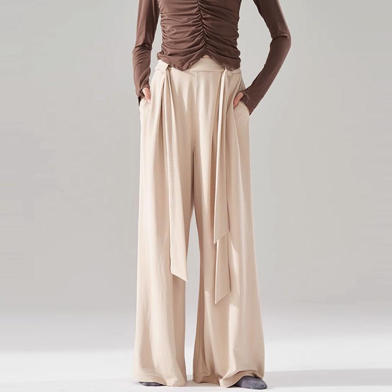 ダンスパンツ レディース 古典舞 中国舞 民族舞 舞踊 練習着 レッスン着 稽古着 発表会 舞台衣装 大人用 ゆったり ワイド ストレート 袴パンツ 綿麻混 レーヨン フィットネス 腰紐付き