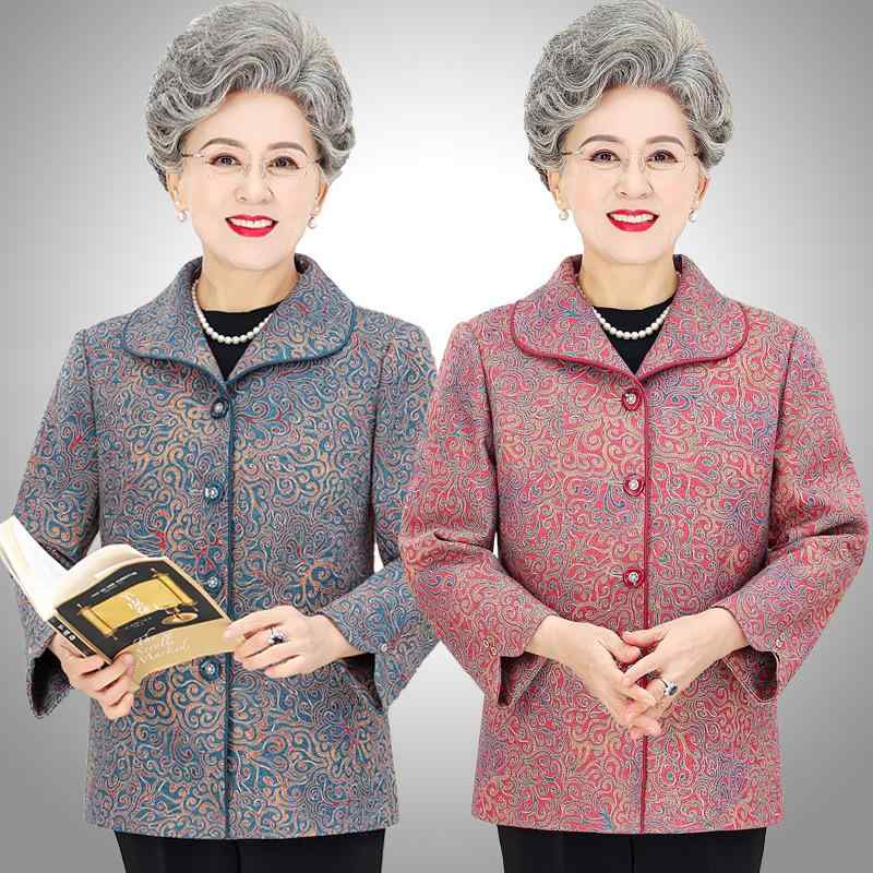 ジャケット レディース ママ シニア 女性用 春秋 襟付き アウター 上品 エレガント カジュアル 通勤 羽織り ポリエステル ブルー レッド