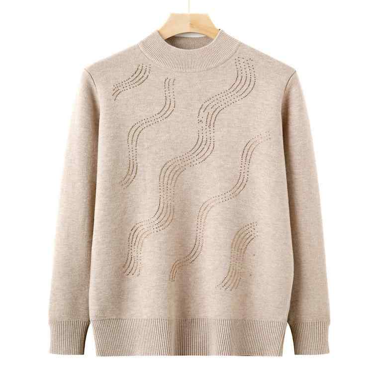 ニット レディース ミセス シニア 50代 60代 裏起毛 厚手 暖かい 保温 ゆったり 丸首 クルーネック 長袖 花柄 ボタニカル柄 プリント ポリエステル 秋冬 普段使い お出かけ 上品 エレガント カーキ レッド パープル