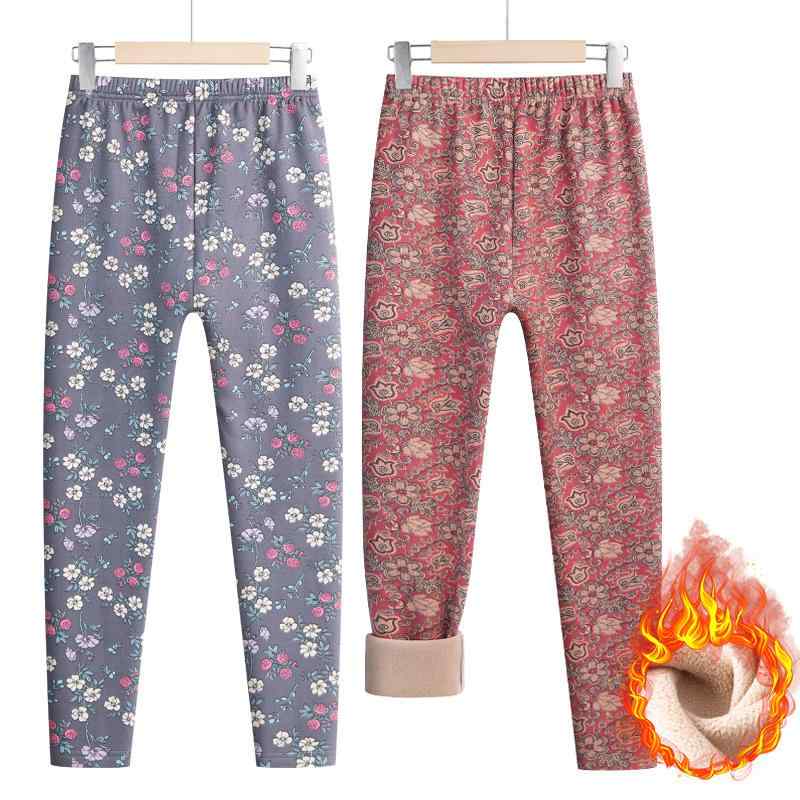 裏起毛レギンス ミセス シニア 女性用 ハイウエスト 吸湿発熱 保温 あったか 蓄熱 小花柄 ボトムス 防寒 秋冬