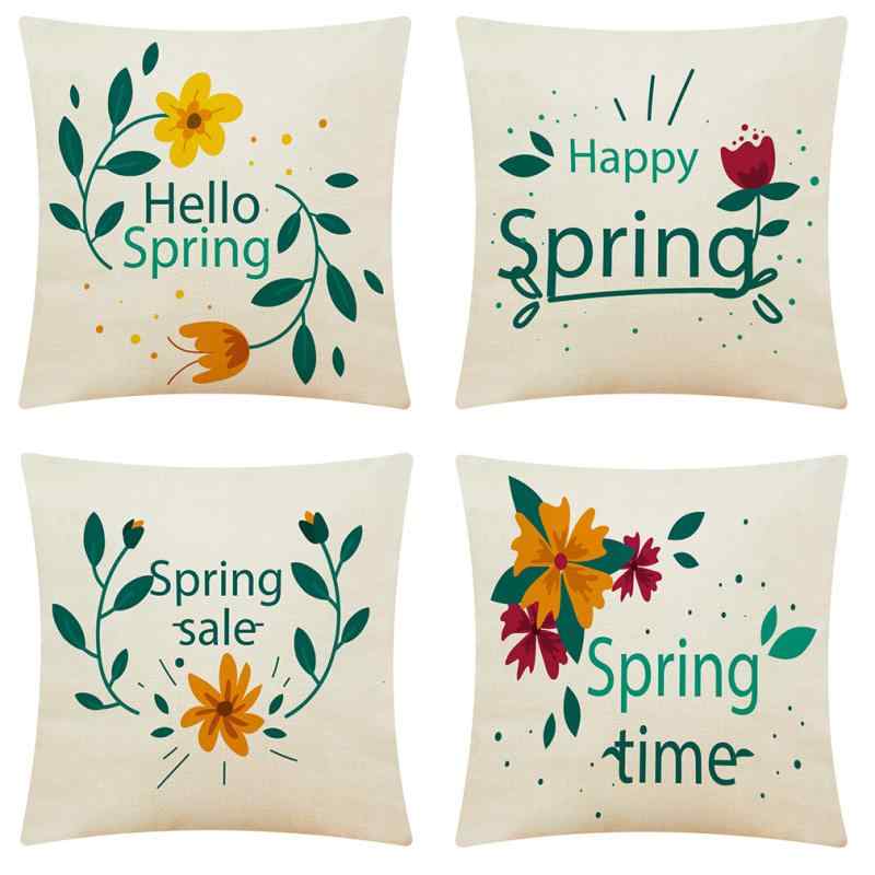 クッションカバー 植物柄 ボタニカル柄 綿麻 リネン リビング ソファ 車内 寝室 室内装飾 おしゃれ モ..