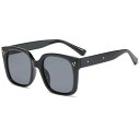 サングラス スクエア型 スタッズ装飾 PCフレーム ACレンズ おしゃれ UVカット 紫外線対策 ドライブ レジャー アウトドア パーティー 丸顔(x2)(4)