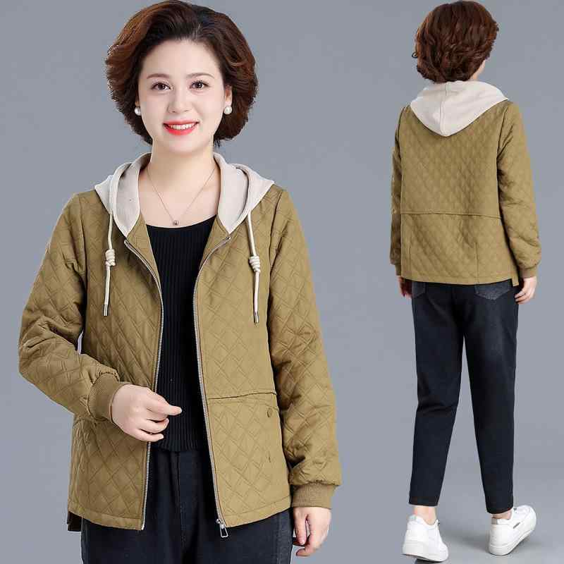 アウター レディース 春夏 フード付き ショート丈 ミセス シニア 小柄 通勤 ジャケット カジュアル 上品 きれいめ ポリエステル 長袖 ポケット付き 着回し ブラウン ベージュ