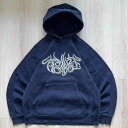 スウェット レディース 秋冬 欧米風 ロゴ刺繍 フード付き プルオーバー 長袖 ゆったり ルーズフィット ストリート カジュアル 着回し ポリエステル ブルー 中厚手