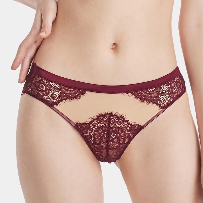 ショーツ レディース ミドルライズ 三角ショーツ レース シースルー 花柄 薄手 快適 通気性 ムレにくい ヒップアップ セクシー 綿100%クロッチ ブラック グレー ワインレッド ベージュ