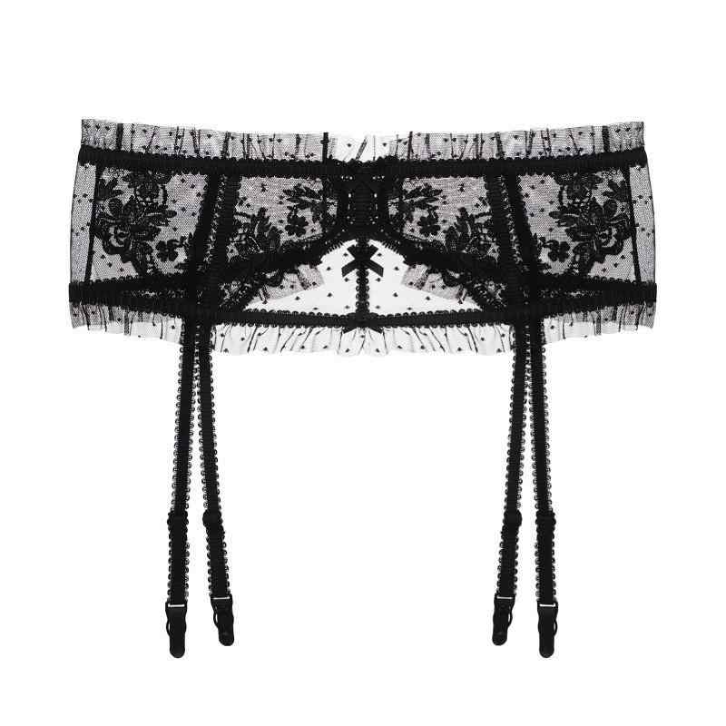 セクシーランジェリー セット フレンチ ブラ ガーターベルト レース 超薄型 シースルー ストッキング留..