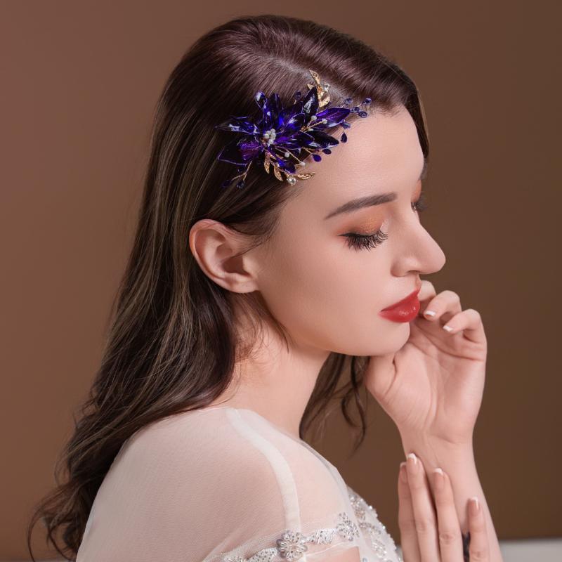 ヘアクリップ レディース 手作り 琉璃 ガラス ダックカールクリップ 和風 和装 漢服 チャイナドレス 秀..