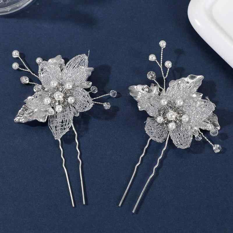 ヘアアクセサリー レディース 髪飾り ハンドメイド パール かんざし Uピン 布花 フラワーモチーフ 和装小物 着物 浴衣 振袖 成人式 卒業式 結婚式 パーティー 上品 エレガント 古風 レトロ 華やか(x2)