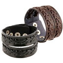 ブレスレット ユニセックス 男女兼用 編み込み 手作り 本革 欧米スタイル レトロ ファッション カジュアル 幾何学模様 ブラック ブラウン