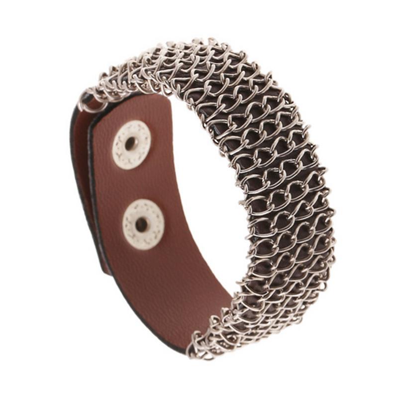 ブレスレット 男女兼用 韓国風 ファッション カジュアル トレンド レトロ ヴィンテージ レザー 革 PUレ..