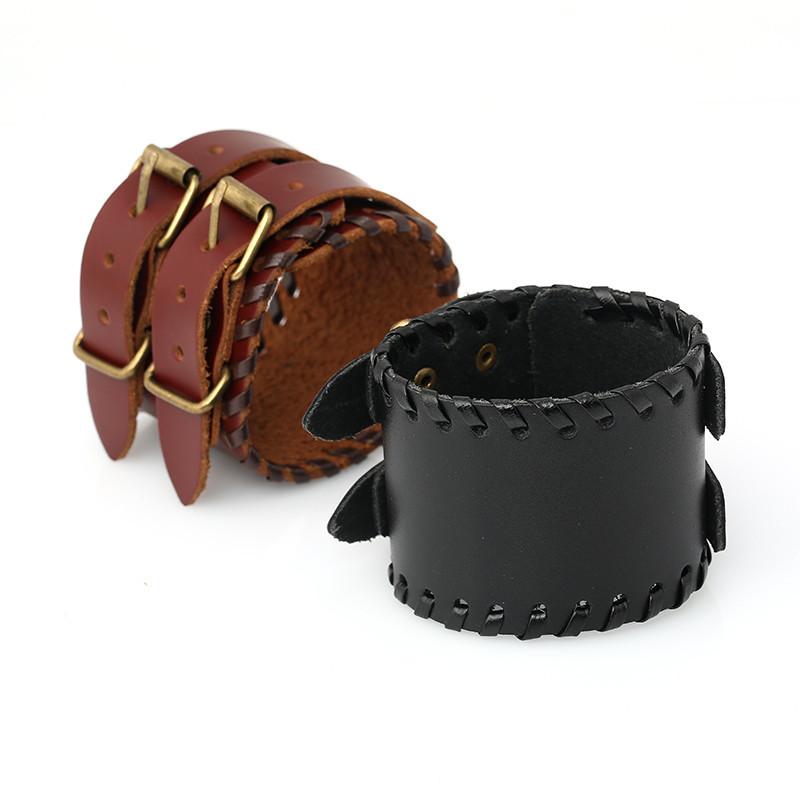 ブレスレット メンズ ヴィンテージ レトロ 編み込み 牛革 本革 レザー ハンドメイド カジュアル 普段使い ファッション ブラック ブラウン 男性用 アクセサ...
